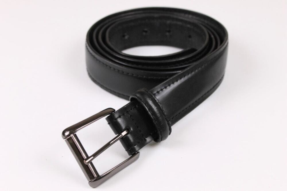 Dickies Genuine Leather Belt Black Men Dress Business Size 50 Graphite Buckle